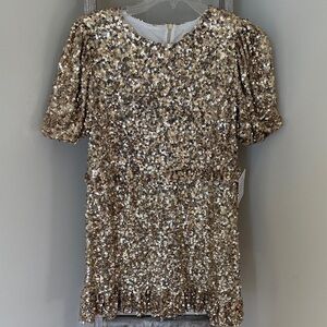 Joyfolie Gold Sequin Dress